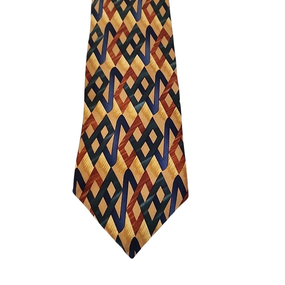Gildas‎ Club Silk Tie Necktie Multicolor Wide Geo Suit Business Abstract Short